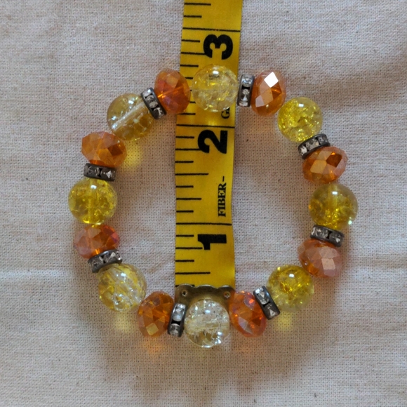 Orange and Yellow Beaded Bracelet - Picture 3 of 3